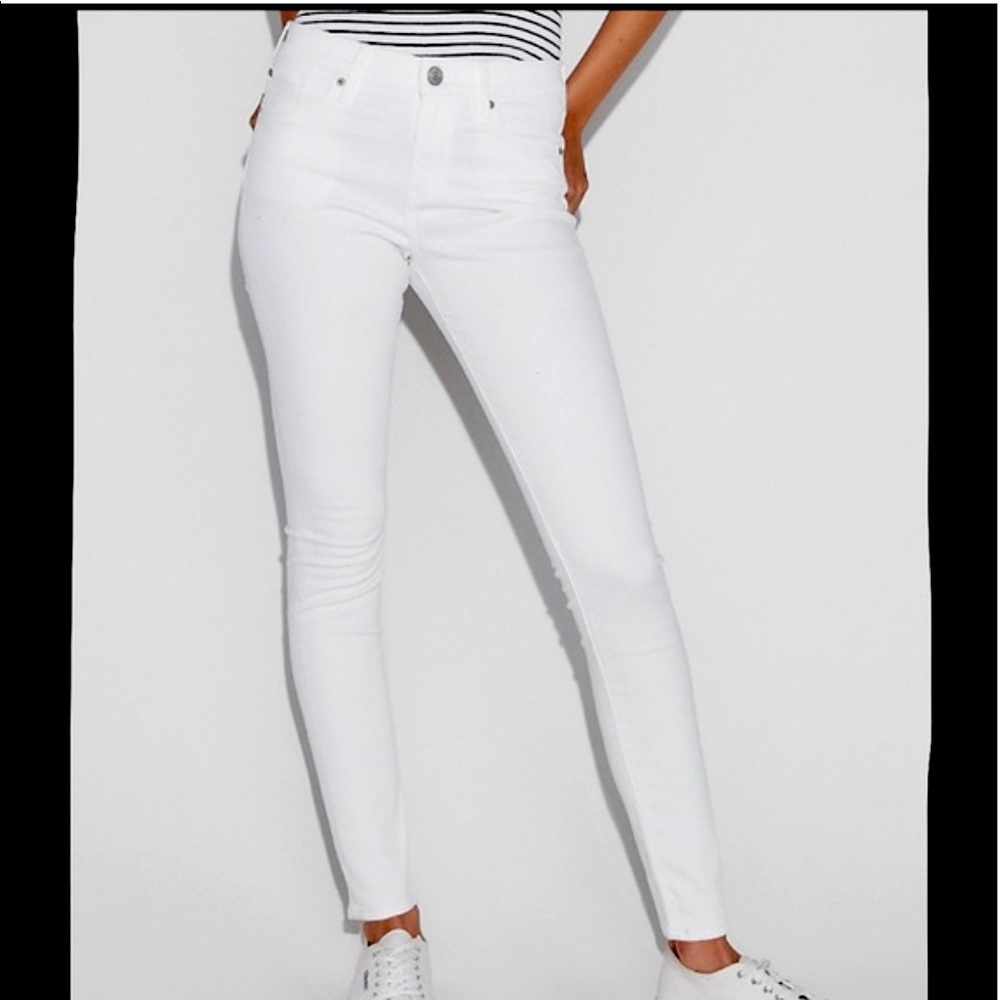 Express Mid Rise White Jean Leggings | Size 12